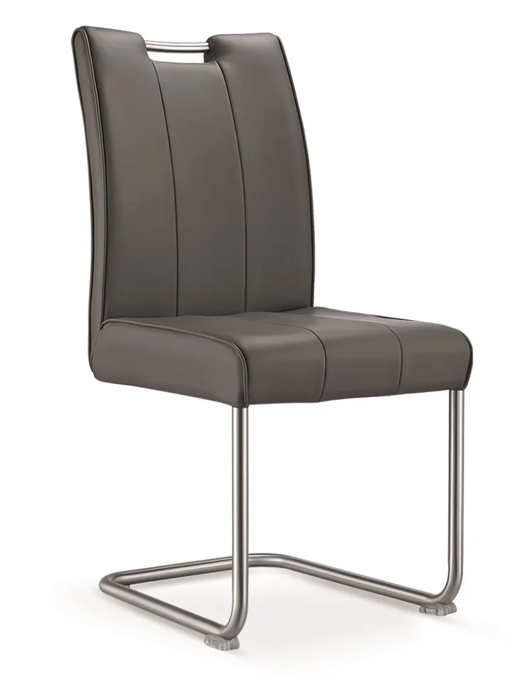 Free sample high quality stainless steel white PU Leather Dining Chair