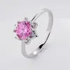foxi jewelry free sample free shipping pink crystal band ring in white gold