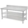 316 Guangzhou Factory Three Layers Stainless Steel Table/Work Table With Splashback/Kitchen Multifunction Worktable