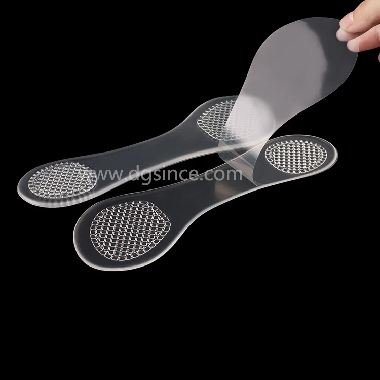 Lady Transparent Sticky Gel Comfort Insoles 3/4 Shoe Pads For High