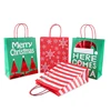 Christmas Gift Bags Recyclable Printed Pattern Packing White Kraft Pape gift paper bags,paper bag with logo print