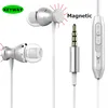 New Fashion In-Ear Wired Earphone With Mic Microphone 3.5mm Jack Standard Stereo Headset Magnetic For samsung Galaxy S8