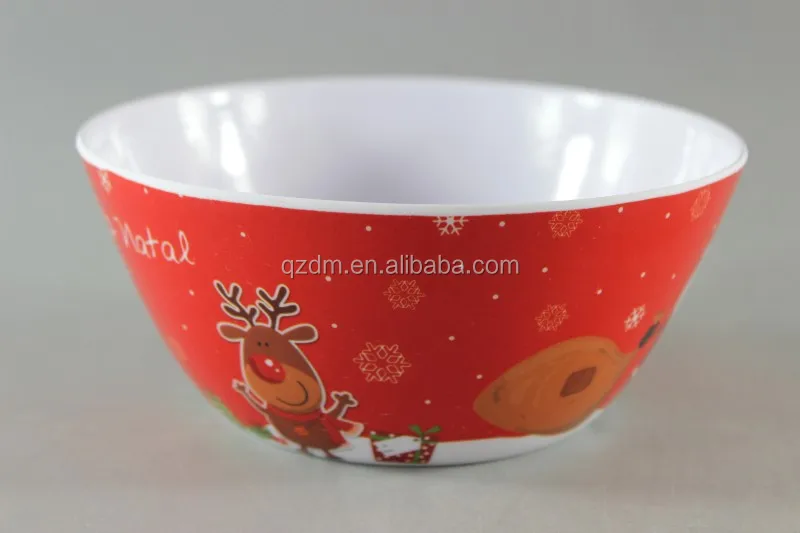 10" Christmas Melamine Xmas Salad Bowl FDA