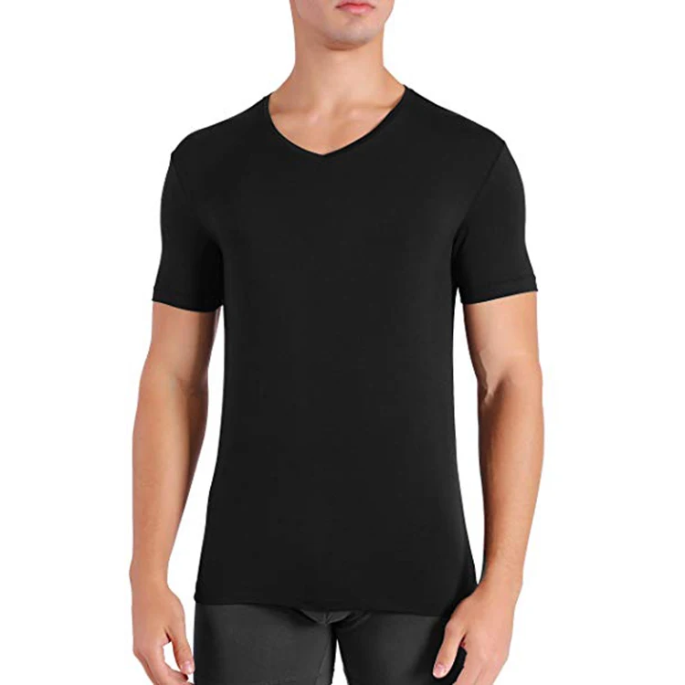 Custom 95% Bamboo 5% Spandex Extremely Stretchy Tee Shirt Bamboo Mens V ...