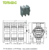 Pitch 16mm Power Distribution Screw Clamp Terminal Blocks High Current Terminals