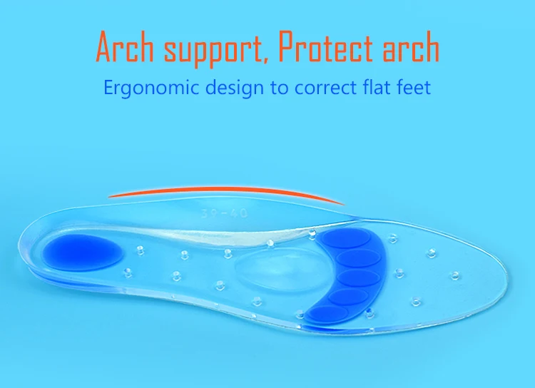 Soft And Comfortable Medical Silicone Silicone Shoe Insole Diabets