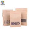 Low MOQ Fixed Cheap Price Flat Bottom Kraft Paper Ziplock Packaging Bags with Window