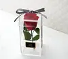 clear acrylic single preserved rose flower box for enchanted/forever red/preserved rose,
