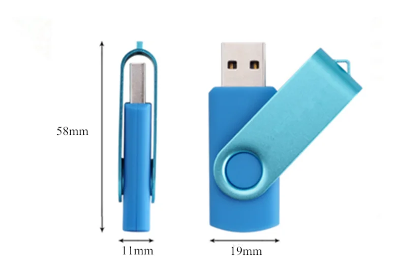 Customized Logo Twister USB Stick 8GB 16GB 32GB USB 2.0 3.0 Swivel USB Flash Drive - ANKUX.COM