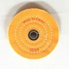 China premium yellow pure cotton cloth 6x50 layer cotton buffing wheels for polishing 150mm 6inch cotton buffs