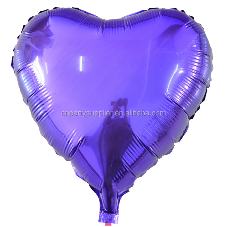 Wholesales Helium Inch Solid Plain Foil Balloon For Party Decorations Heart Globos Al Por