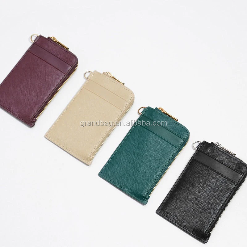 Genuine Saffiano Leather Smooth Office Id Card Holder With Genuine Saffiano Leather Smooth Office Id Card Holder With Lanyard