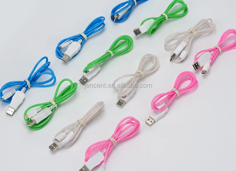 1m 3feet Type-c Type C Flowing Light Up Led Fast Charging Charger Light ...