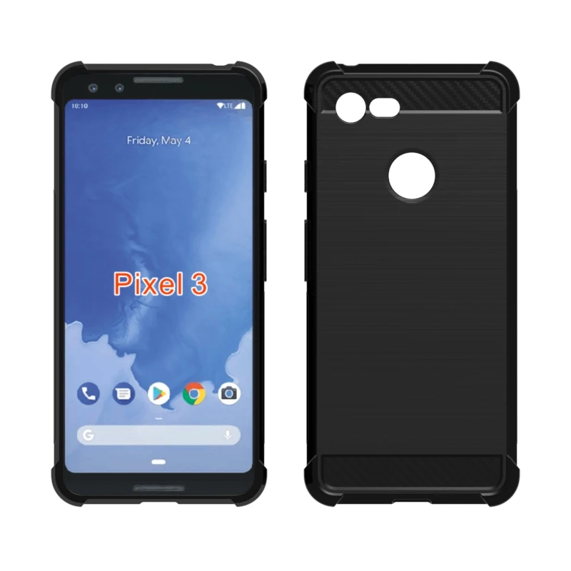 newstyle Carbon Fiber Cover soft Tpu Brushed case For Google Pixel 3