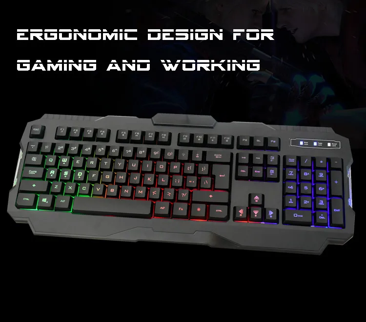 Custom Layout Usb Wired Rainbow Led Backlight Laser Gaming Keyboard
