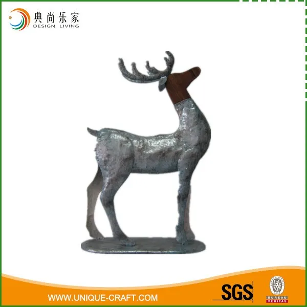 Christmas theme wood decorative metal reindeer
