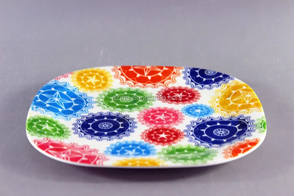 PDQ Package Melamine Square Plate For Supermarket