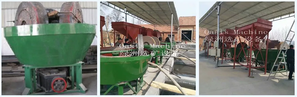 China wet pan mill double wheel gold washing pan for gold ore sale