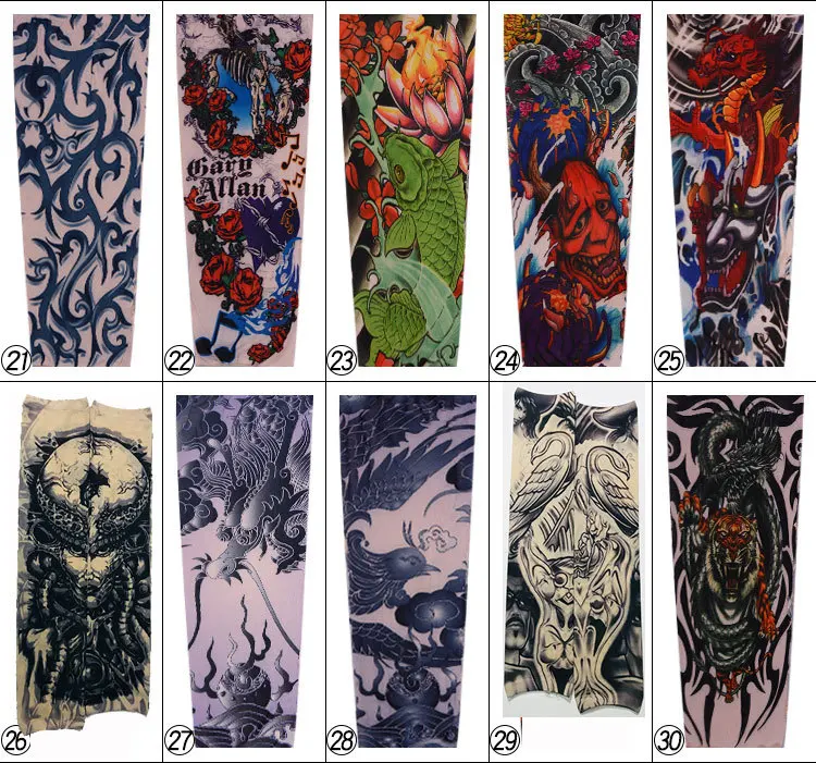 Arm Sleeves Temporary Tattoo Outdoor Sun Protective Cover Body Art Fake