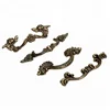 Factory new leaf wave shape classical antique silver zinc alloy ancient cabinet door double hole European drawer pull hand