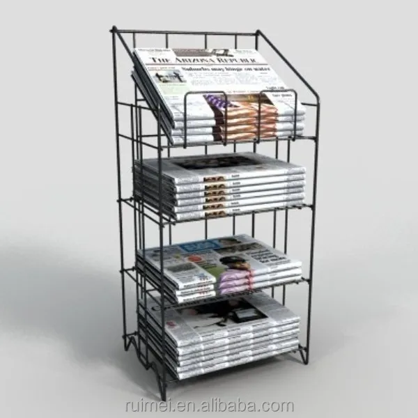 Floor Stand Metal Wire Newspaper Display Stands Buy Newspaper Display