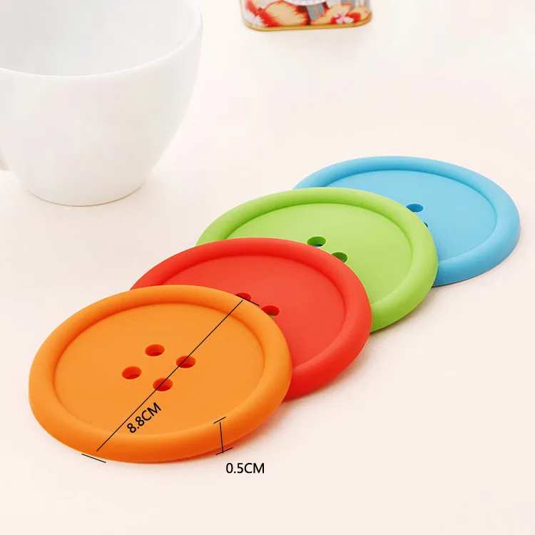 Wholesale Colorful Silicone Coaster Cute Button Coster Different Shape Coaster Buy Silicone