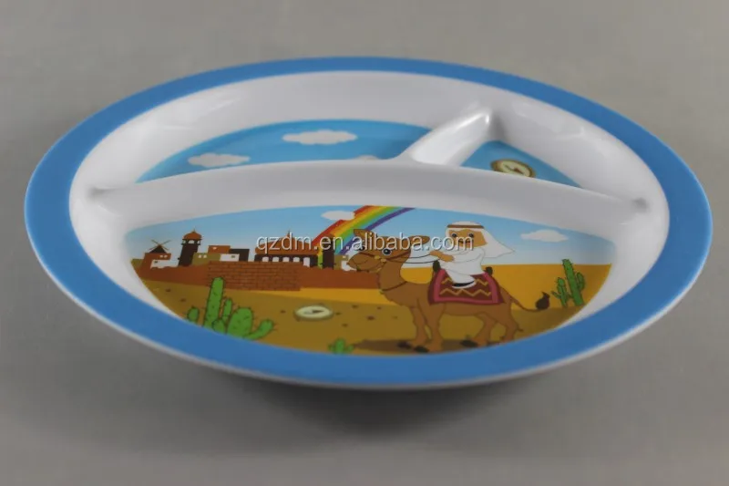 Kids 3 Melamie Divide Plate, Melamdine Section Dinner Plate