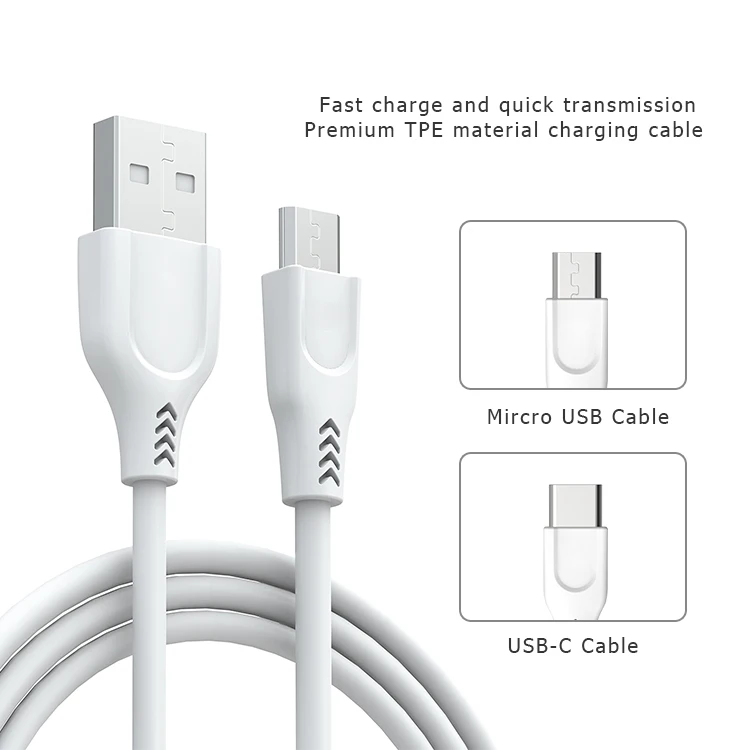 Hot Sale 1.2M Fast Charging Data Cable Round TPE USB Cable For iPhone & Micro & Type-C