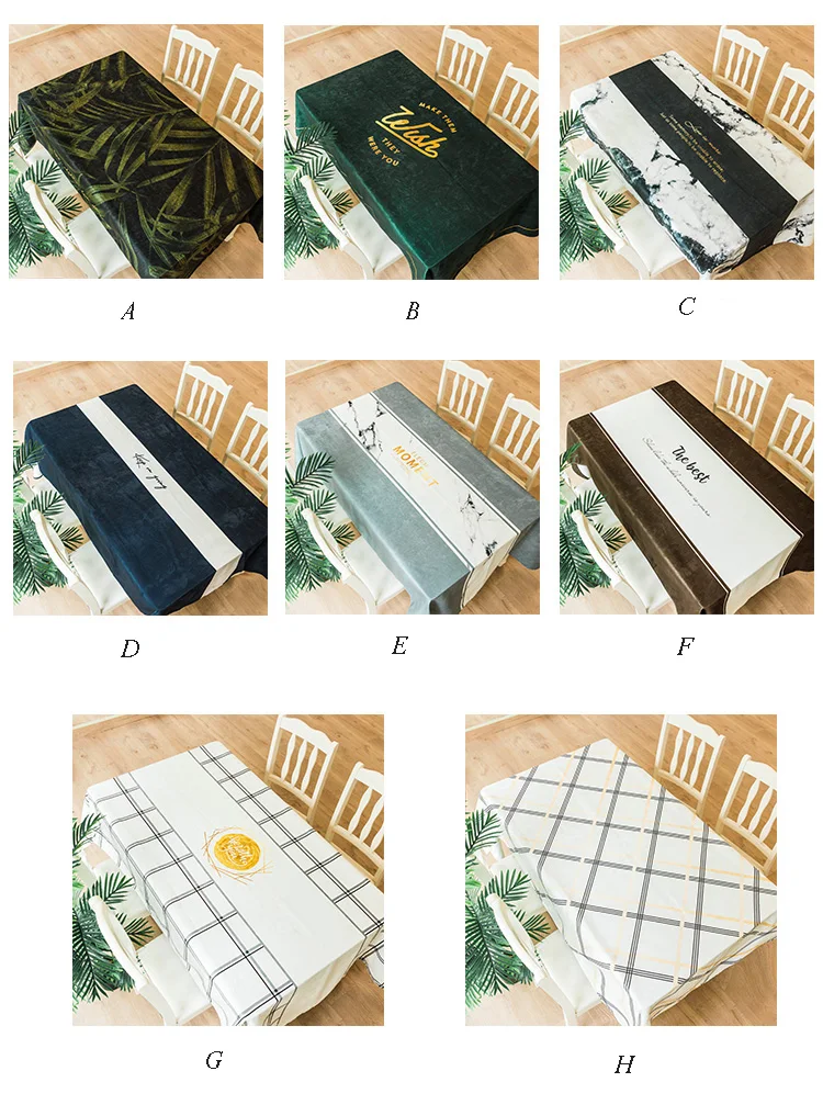 High end chenille solid color stitching waterproof anti scalding ins rectangular tablecloth