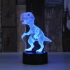 Dinosaur 3D Night Light Touch Table Desk Lamp, Elsley 7 Colors 3D Optical Illusion Lights with Acrylic Flat & USB Cabler