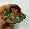 New technique two tone plating transparent enamel pins with glitter