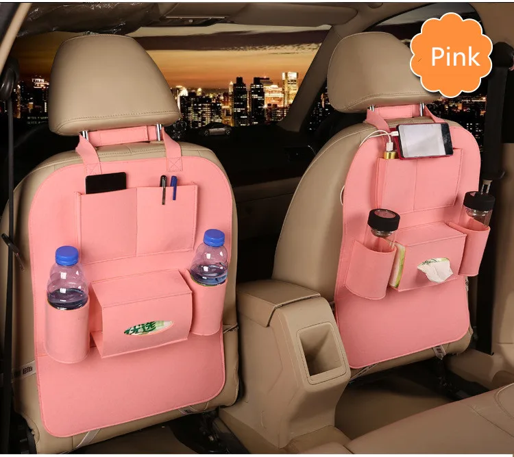 Colorful Multi Pocket Felt Automobile Car Back Seat Storage Bag Organizer Buy Car Seat Back 