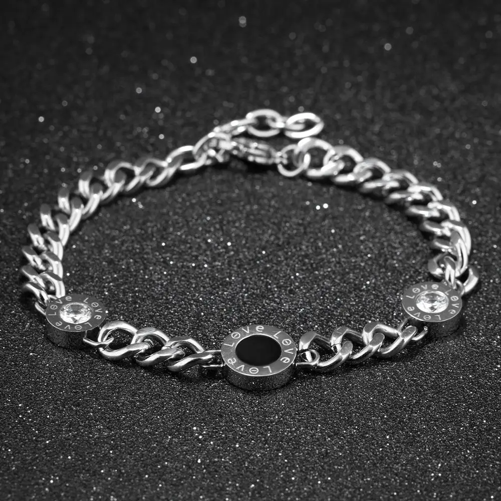 silver chain link bracelet ladies