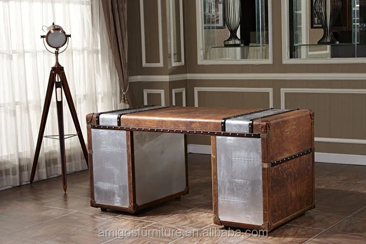 Industrial Aluminium Antique Leather Reception Desk - Buy Reception ...