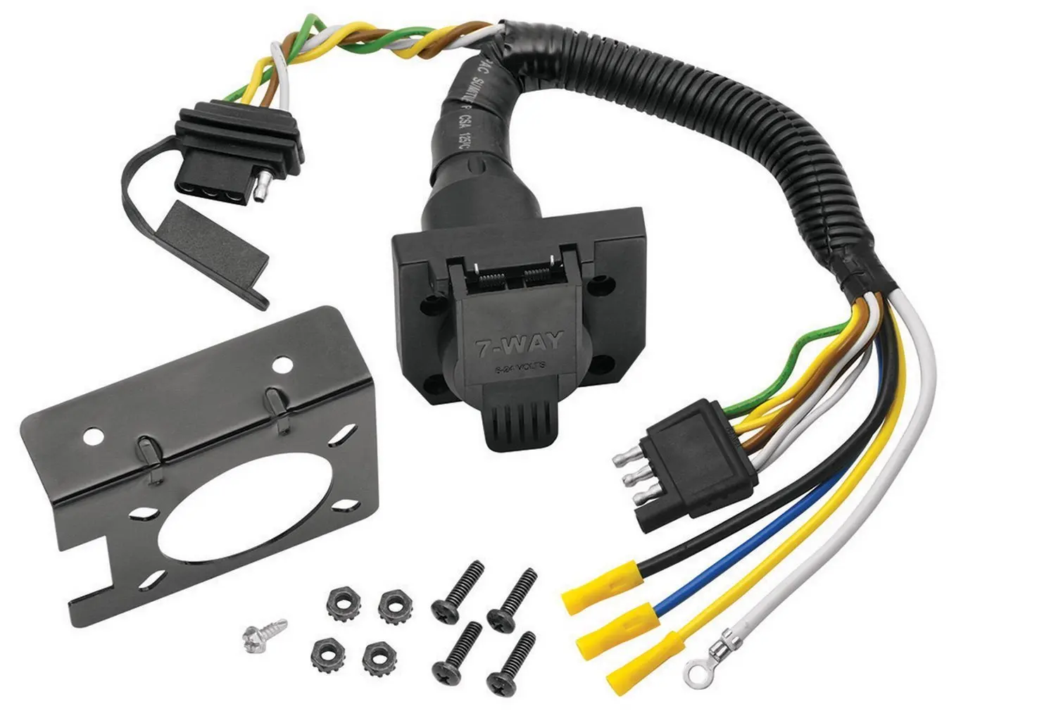 Reese Towpower 74685 7-Way Round Blade to 4-Way Flat with LED Tester