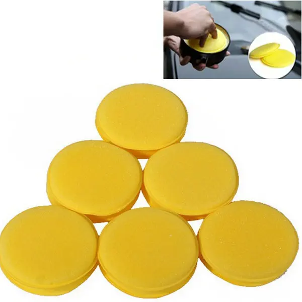 WINOMO 12pcs Waxing Polish Wax Foam Sponge Applicator Pads for Cars Vehicle Glass Cleaning Yellow