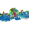 Mega 2 pools ancient time dinosaur tropical forest theme Inflatable Water Park
