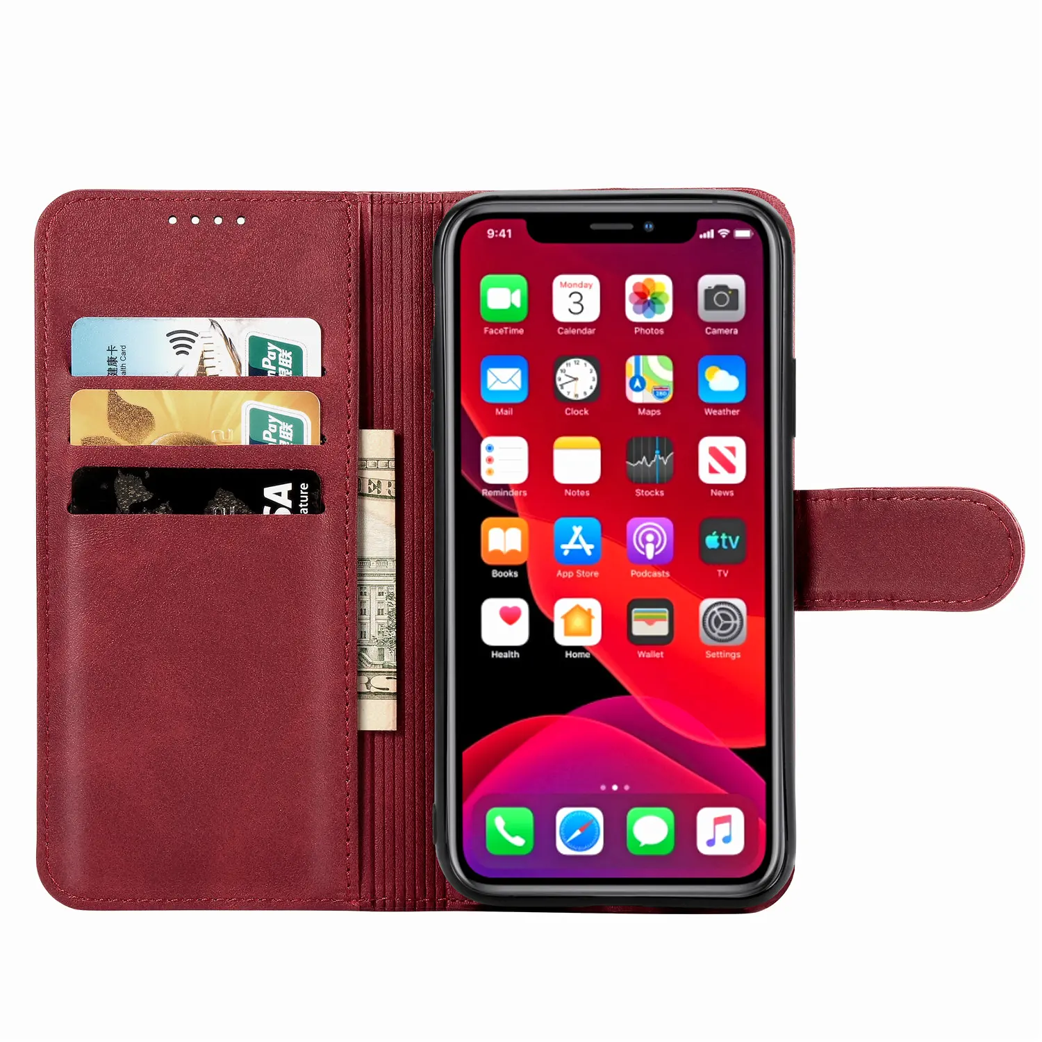 Leather Case For iPhone 2019 5.8" 6.5" X XS MAX XR 5 5S SE 6 6S 7 8 Plus Luxury Retro Flip Cover Funda