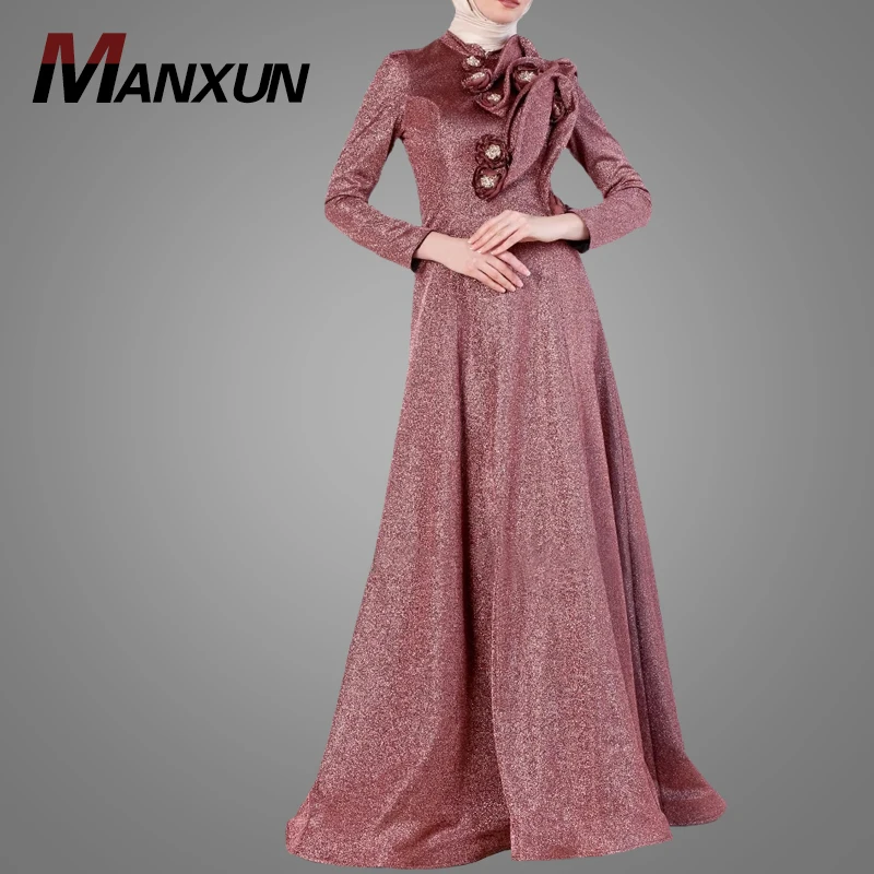 New Arrival Beautiful Shinny Muslim Wedding Dress Islamic Clothing