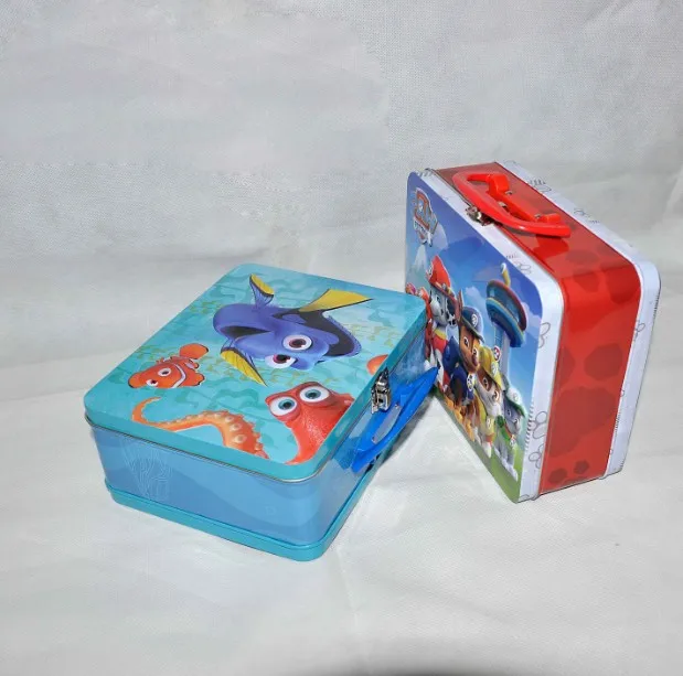 children rectangle food grade metal can tin lunch box