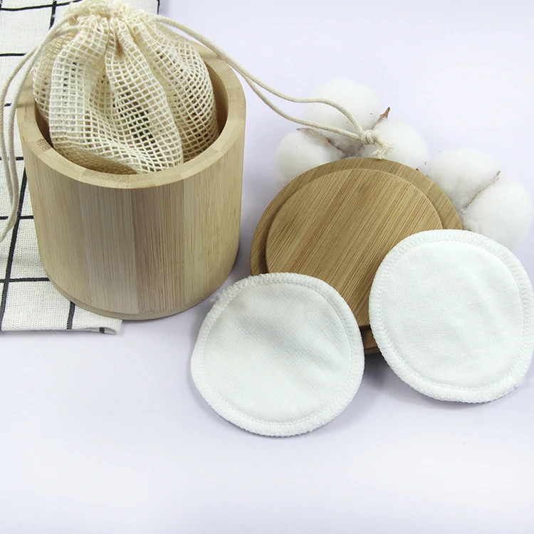 3 Layer Bamboo Washable Cotton Round Makeup Remover Cotton Cleansing