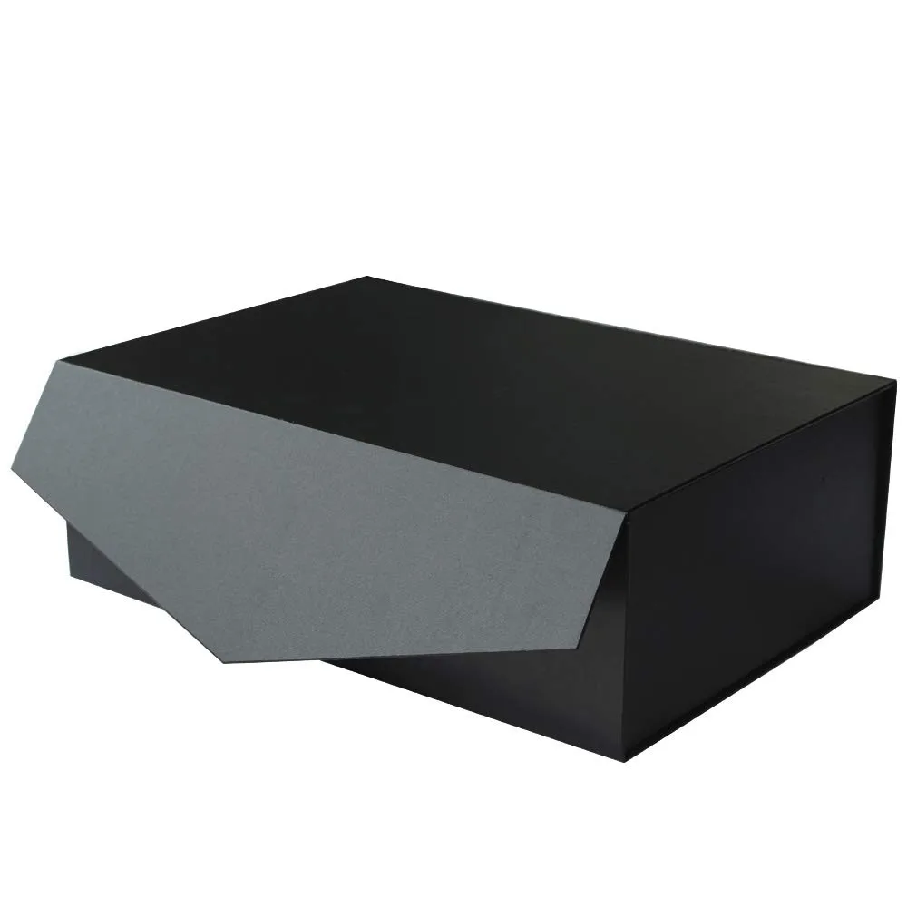 Luxury Large Black Gift Box Reusable Sturdy Box Decorative Storage