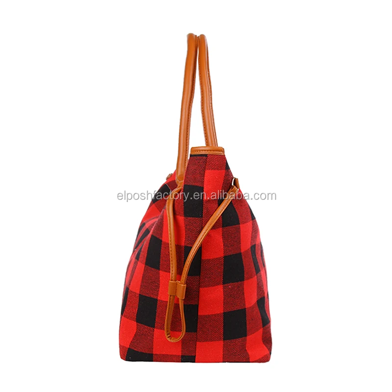 red buffalo check purse