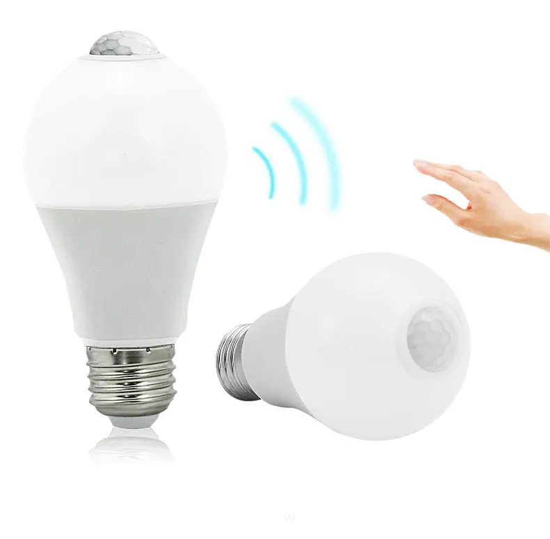 Human Body Induction E27 9w 15w 12w Smart Pir Motion Sensor Led Light Bulb Lighting Smd 2835 Ra 80