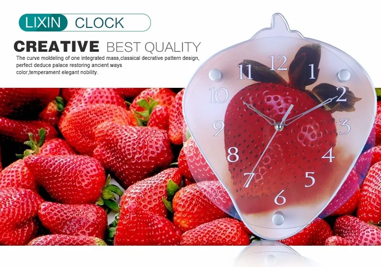 Strawberry Fresh Fruits Wall Clock Rare! New Wall Clock Sweet Red Strawberries