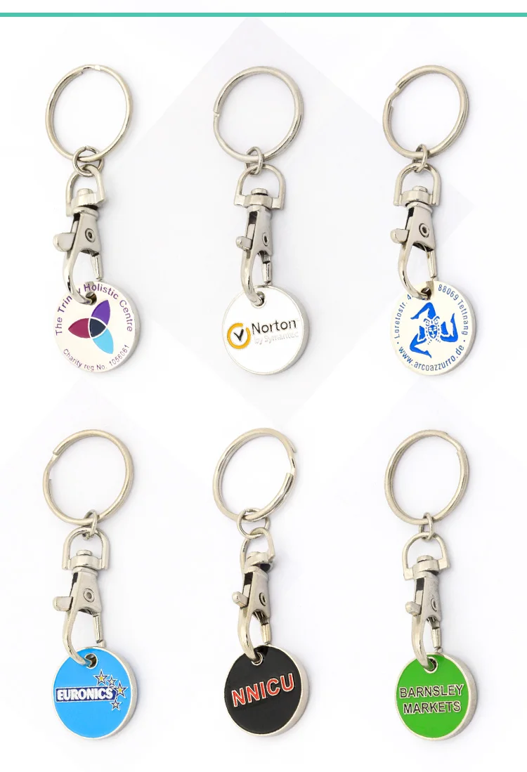 Custom Design Pvc/ Silicone Rubber Keychain Trolley Cart Token Coin