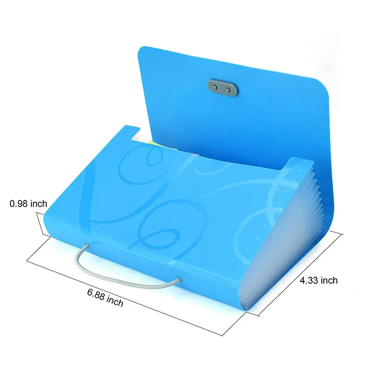 Office Expanding File Case Accordion A6 File Organizer Folder 13 Pockets With 12 Labels Rope