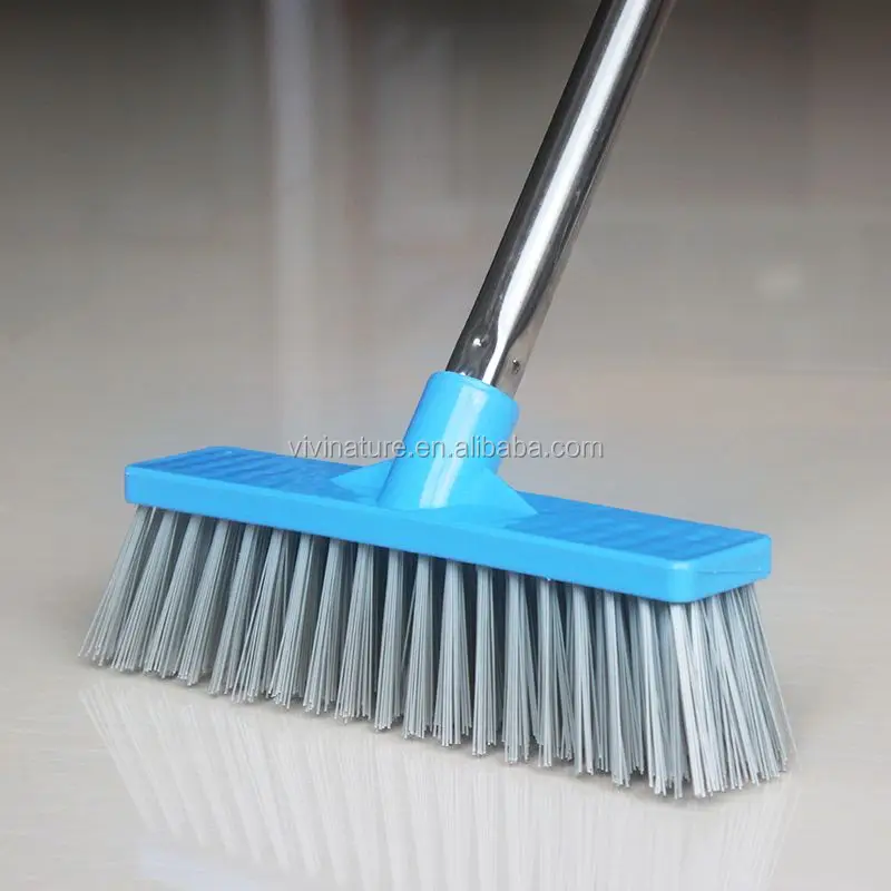 Floor Scrub Brush With Adjustable Long Handle,Multiangle Stiff Bristle