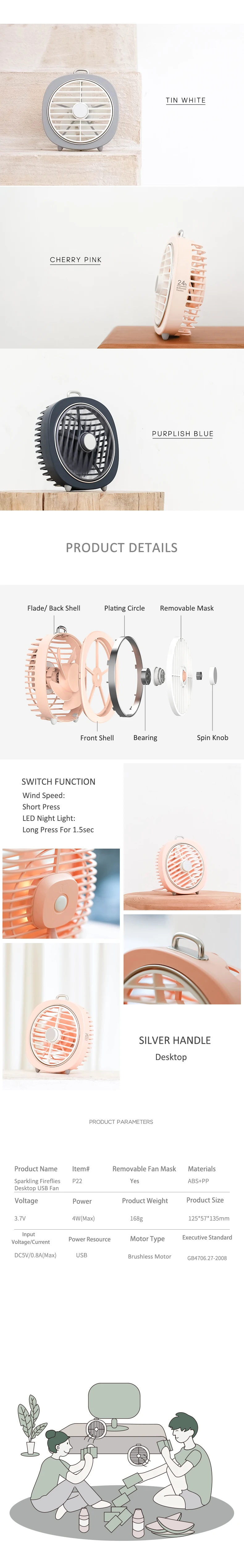 2019 NEW USB BRUSHLESS MOTOR ELECTRIC STAND TABLE FAN
