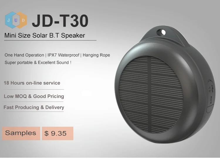 Solar Panel Charging Bluetooth Mini Bike Speaker